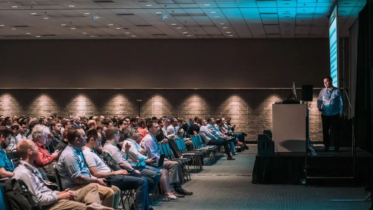 Errin O'Connor, Chief AI Architect and CEO of EPC Group, keynoting at a Microsoft conference