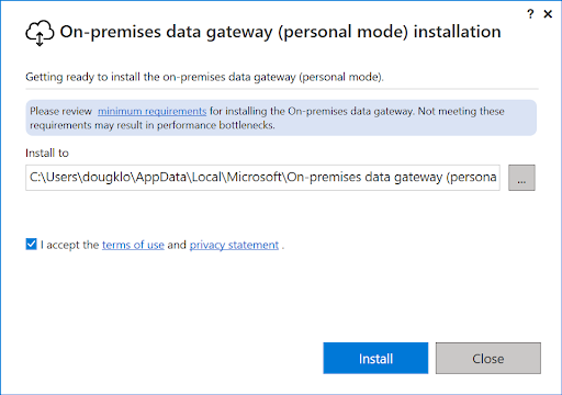 on-premises-data-gateway-personal-mode-installation